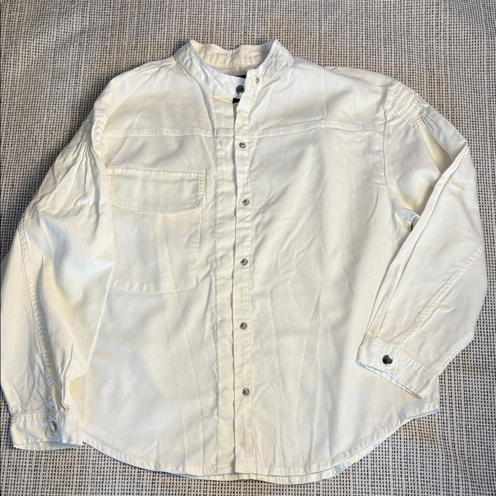 Women's White Snap-Up Jacket
